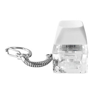 Брелок PUSH ME с LED подсветкой, Белый