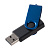 Флешка Twist Color, черная с синим