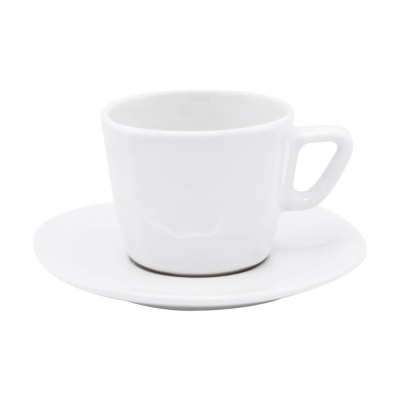 Чашка с блюдцем керамическая, белая 200 мл