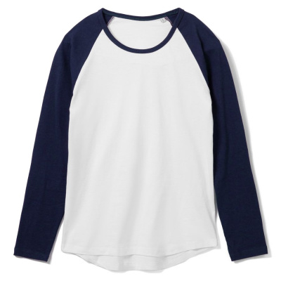 Футболка женская с длинным рукавом Milky LSL белая с темно-синим, размер S