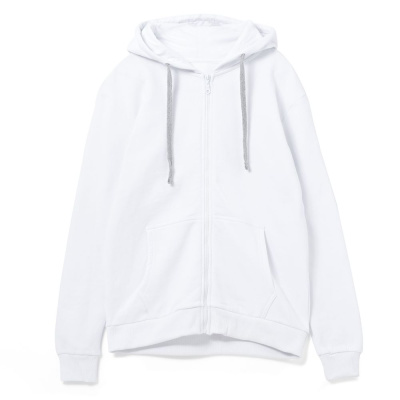 Толстовка на молнии с капюшоном Unit Siverga Heavy белая, размер XS