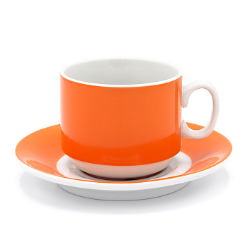 Чайная пара фарфоровая 220см³ экспресс Sunrise, черный