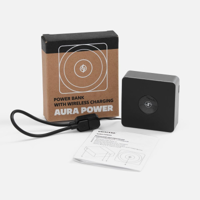 Внешний аккумулятор с беспроводной зарядкой Aura Power