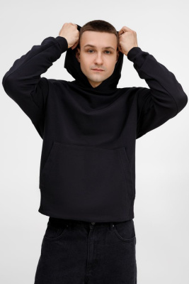 Худи оверсайз унисекс Kosmos, черное, размер XS/S